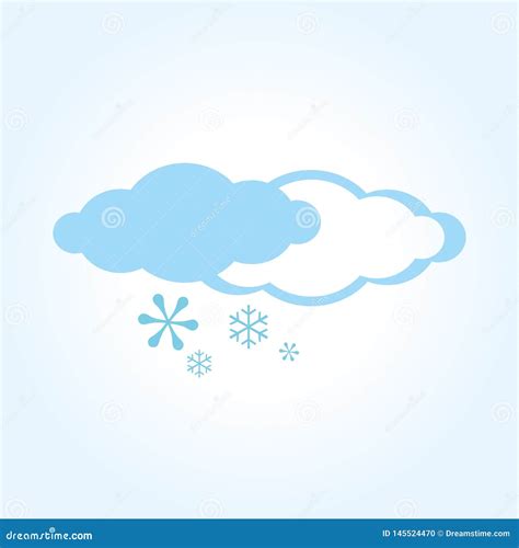 Snow Icon Illustration With Two Clouds And Snowflakes Snow Cold