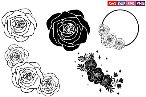Rose Svg Rose Flower Svg Bundle Graphic By Dev Teching · Creative Fabrica