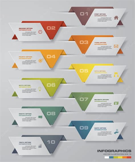 Elemento De Infografía De 10 Pasos Del Proceso Simple Y Editable