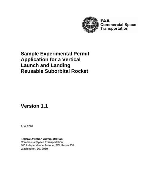 Pdf Sample Experimental Permit Application For A Vertical