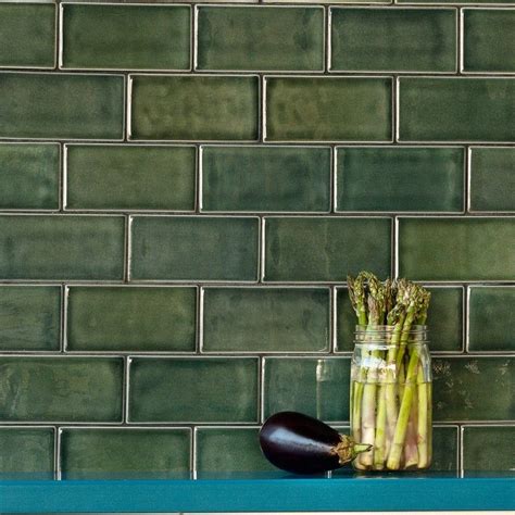 Nabi Dark Emerald Green Subway Tile Ceramic Ceramic