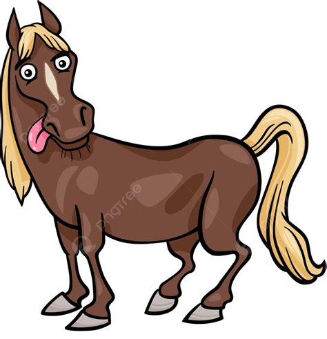 Horse Farm Animal Cartoon Illustration Character Cheerful Mascot Vector