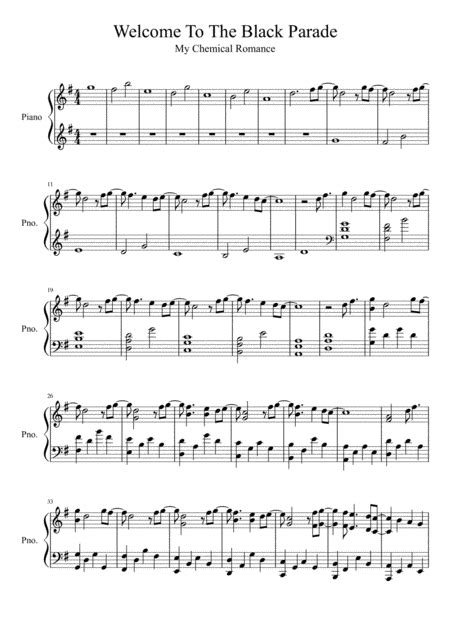 Welcome To The Black Parade Arr Martyna Kudla Sheet Music My