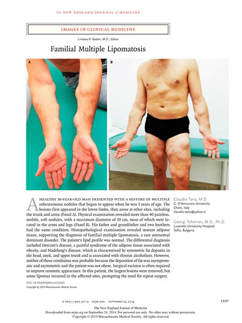 Pdf Images In Clinical Medicine Familial Multiple Lipomatosis
