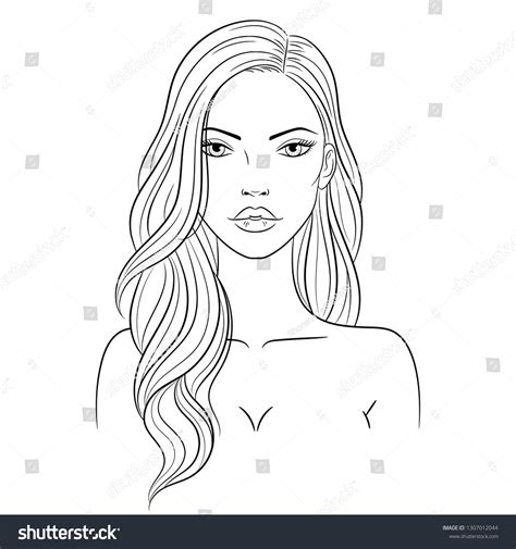 Vector Illustration Beautiful Young Nude Woman Stock Vektorgrafik