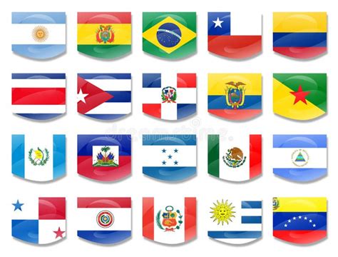 Bandeiras De Países Da América Latina Ilustração Do Vetor Ilustração