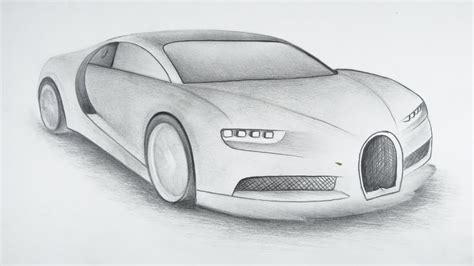 This tutorial shows the sketching and drawing steps from start to finish. S05E07 Drawing Bugatti Chiron | How to draw car easy and ...