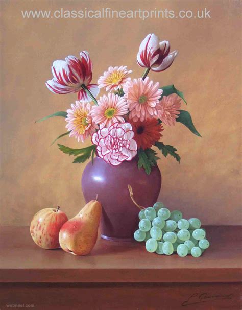 Fruit And Flowers Still Life Painting By Philip Gerrard 2