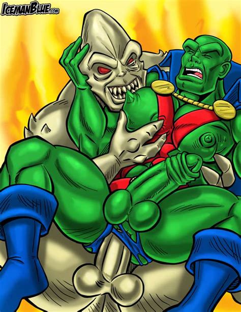 Rule 34 Alien Bald Dc Dc Comics Gay Gay Sex Green Skin Icemanblue Male Male Only Martian