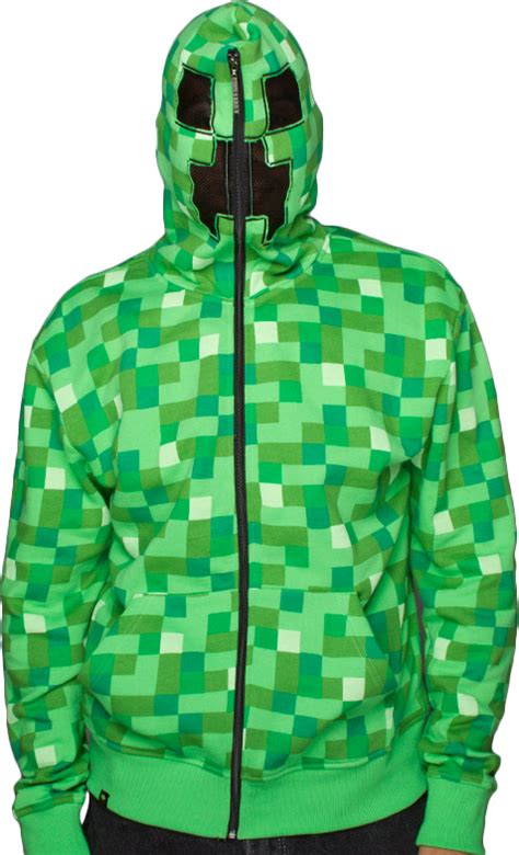 Minecraft Creeper Green Premium Zip Up Hoodie
