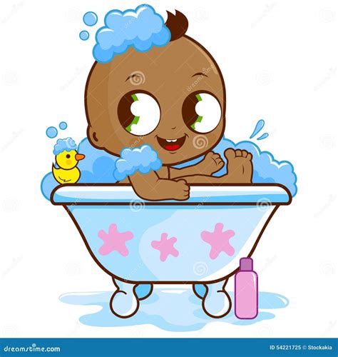 Bebê Que Toma Um Banho Ilustração Do Vetor Ilustração De Vetor 54221725