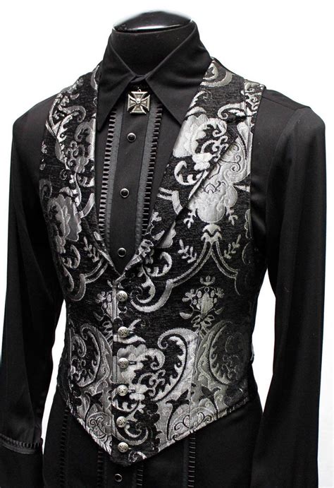 Aristocrat Vest Silverblack Tapestry In 2020 Gothic Fashion Men