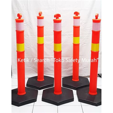 Jual TOP BGT Stick Cone Base Hitam Scotlight Plastik 120 Cm Pembatas