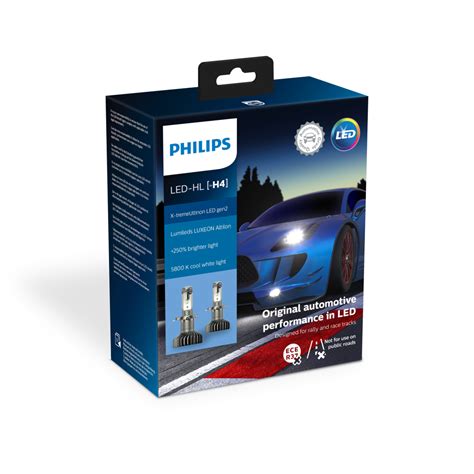 12901HPX2 Philips X-treme Ultinon LED pærer H4 gen II +250% 1 sæt
