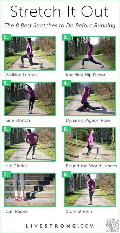 Stretch Before Running 22 Stretching Exercises Infographics For