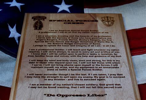 personalized special forces plaque green beret de oppresso liber itslaser engraving