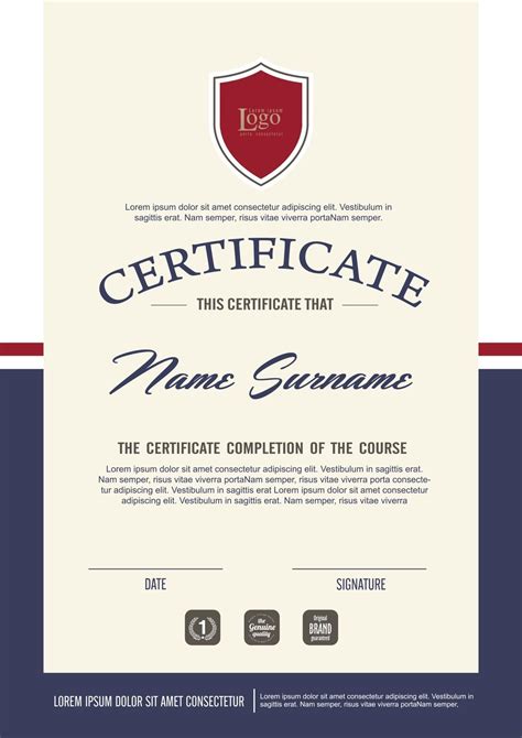 Qualification Certificate Template With Elegant Design 2562297 Vector