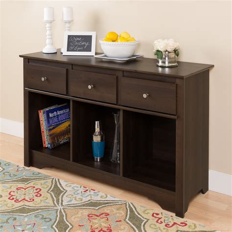 The top of the leather upholstered ottoman can be to see what size of coffee table will work best for your room, first mark its footprint with round coffee tables aid circulation, especially where. Prepac Living Room 3 Drawer Console Table & Reviews | Wayfair
