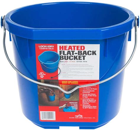 Heated 5 Gallon Flat Back Bucket Allied Precision Heated Waterers