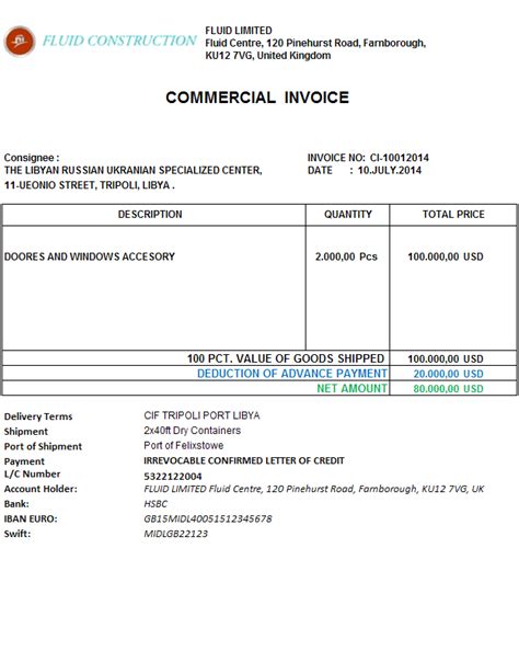 Letter Of Credit Format For Export