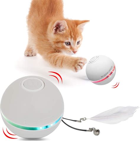 Hestia Interactive Cat Toy Ball Automatic Rolling Kitty Toys For Indoor Cats Usb