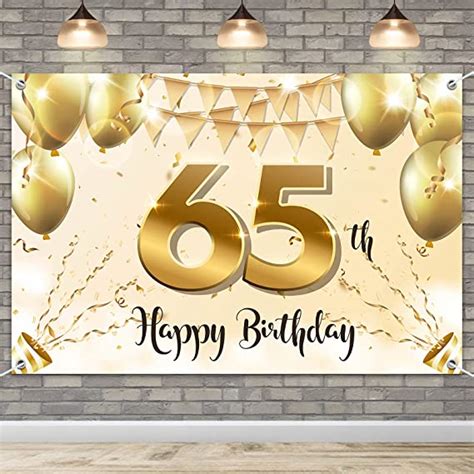 Hamigar 6x4ft Happy 65th Birthday Banner Backdrop 65