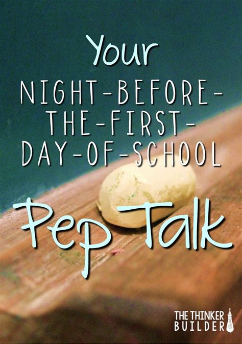 Your Night Before The First Day Of School Pep Talk First