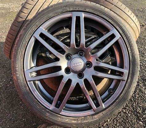Genuine Audi A3 18” Alloys And Tyres 8p Black Edition S Line Alloy Wheels