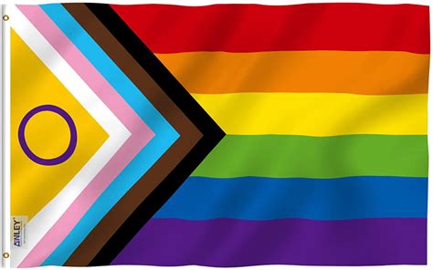 anley 3x5 foot new intersex inclusive progress pride flag rainbow lgbt transgender flags