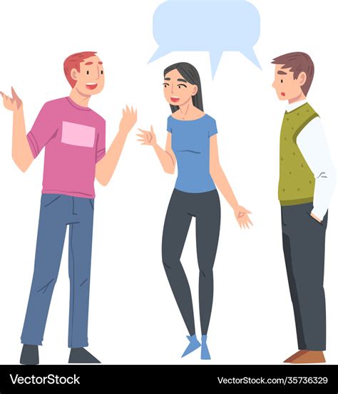 Group People Talking To Each Other With Speech Vector Image