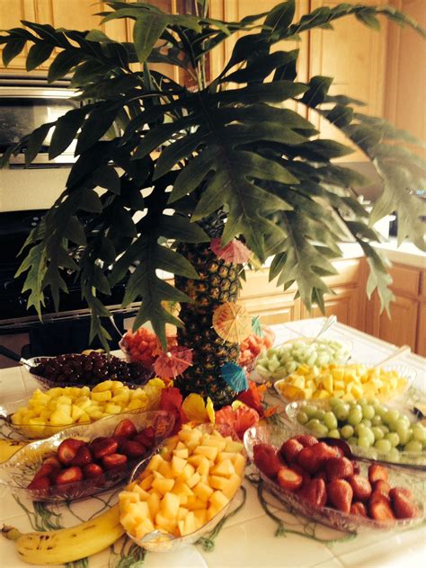 Pineapple Tree And Fruit Buffet Great Party Idea Fruit Buffet Fruit