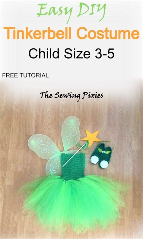 Easy Diy Tinkerbell Fairy Costume Child Size 3 6 Agnes Creates Diy