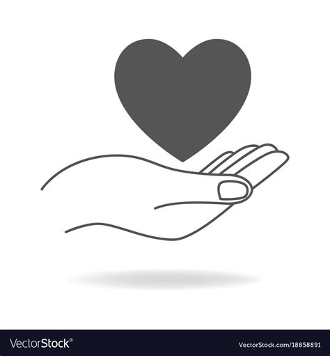 Hand Holding A Heart Shape Symbol Royalty Free Vector Image Holding