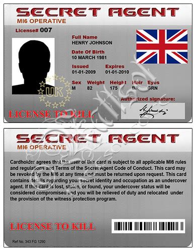 Secret Agent Card Fake Id Nattsol Flickr