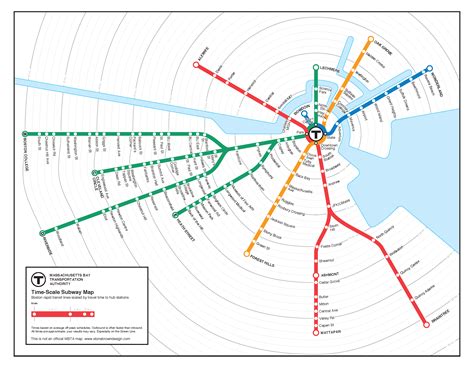 Train Rail Boston Transportation Boston Transit Map Boston Map Print
