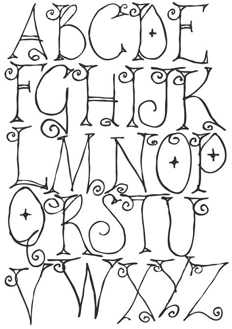 Hand Drawn Whimsical Font Lettering Alphabet Hand Lettering Fonts
