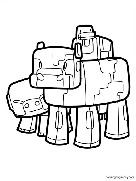Minecraft Pig Cow And Duck Coloring Page Pirate Coloring Pages