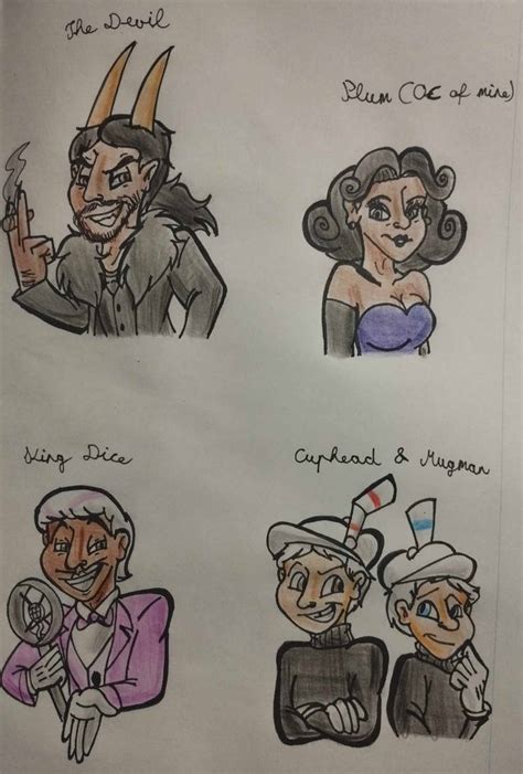 Cuphead Characters As Humans Redrawing With Oc By Bogiatunde On