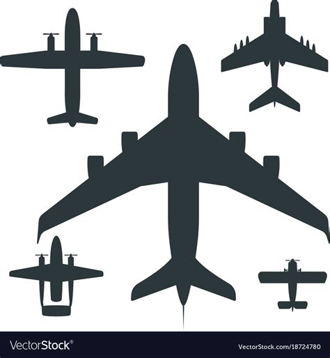 Airplane Silhouette Aircraft Royalty Free Vector Image