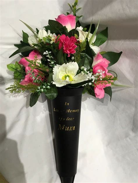 Mothers Day Artificial Silk Flowers Grave Spike Vase ...