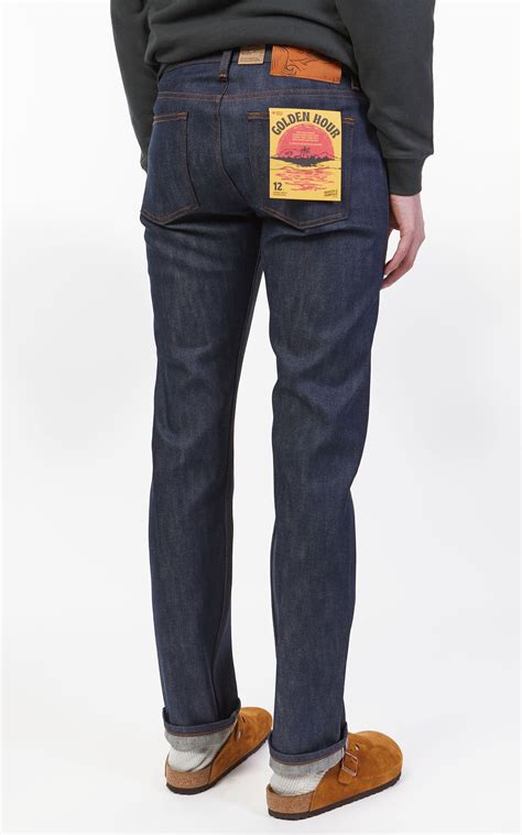 Naked Famous Denim Weird Guy Raw Golden Hour Slub Stretch Selvedge