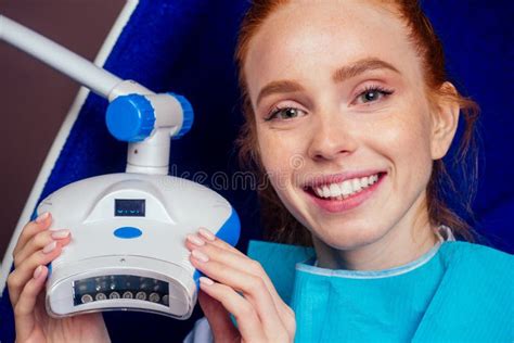 Health Red Haired Ginger Woman With Perfect Smile Lips And Teeth