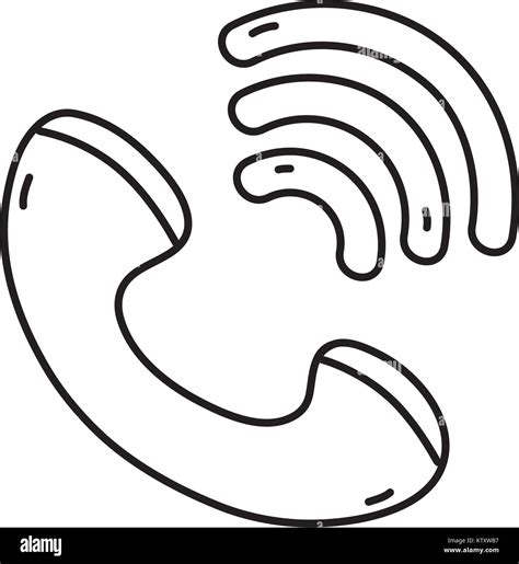 Line Phone Calling Sign Telephone Icon Stock Vector Image And Art Alamy