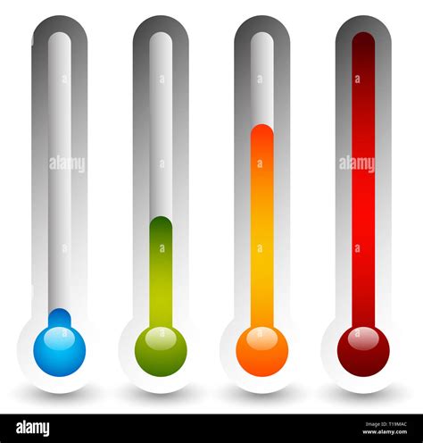 Thermometer Set Vector Illustration Cold Hot Temperatures Stock