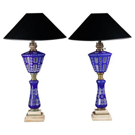 Vintage Murano Glass Table Lamp With Gold Overlay And Bronze And Marble Mounts At 1stdibs