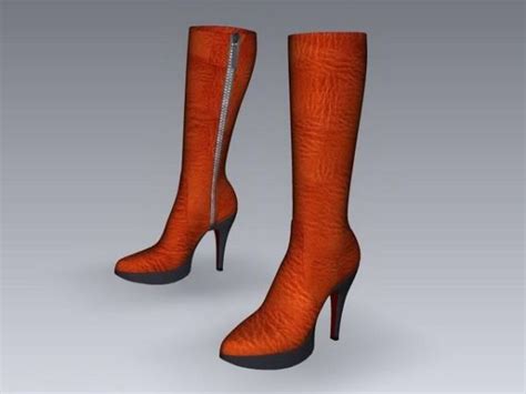 Women Calf High Leather Boots Free 3d Model Max Vray Open3dmodel