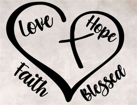 Heart With Cross Faith Blessed Love And Hope Svg Png Eps Etsy Denmark