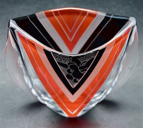 Karl Palda Czech Glass Vase Rare 1 Of 5 Made Glass Art Deco Collection