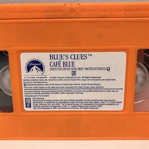 Nick Jr Blues Clues Cafe Blue Vhs Video Grelly Usa