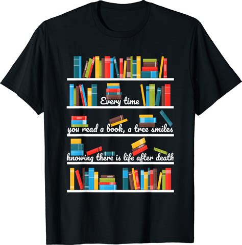 Book Shelf Inspired Tree Smiling Related Librarian Design T Shirt